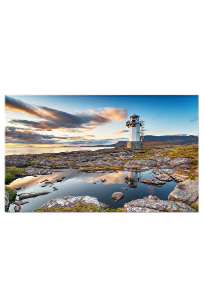 StoryGift Romania Tablou Canvas Apus Peste Farul Rhue, Rhue, Far, Marea Brita...