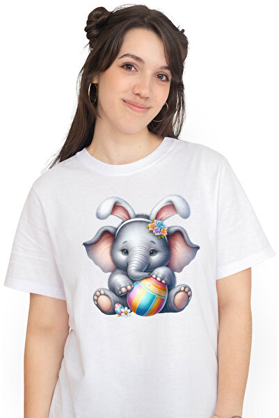 StoryGift Romania Tricou Femei Cu Un Elefant Micut, Ilustratie, Tine Un Ou Vo...