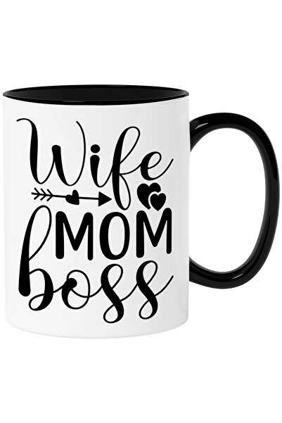 StoryGift Romania Cana Cu Inimioare Si Textul "wife, Mom, Boss" - Sotie Loial...