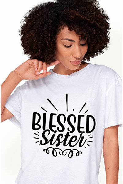 StoryGift Romania Tricou Femei Pentru O Sora Binecuvantata Si Iubita Cu Imprimeu Pe Fata, 100% Bu Wht_l