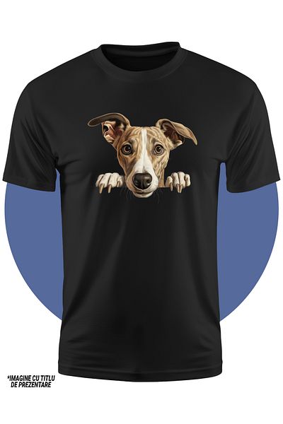 StoryGift Romania Tricou Copii Cu Un Caine Fricos Care Se Uita Peste Gard, Ilustratie, Cu Sfiala, Pentru Iub
