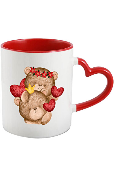 StoryGift Romania Cana Cu Ursuleti De Plus, Inimi, Coroana, Flori, Dragoste, ...