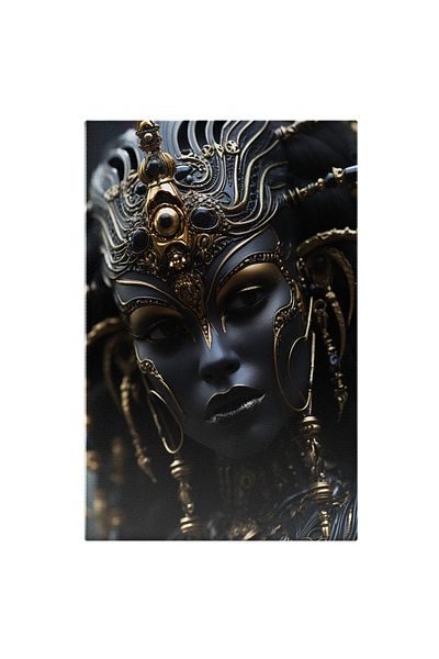 StoryGift Romania Tablou Canvas: Femeie Draguta Cu Fata Vopsita - Bijuterii Pictura Digitala