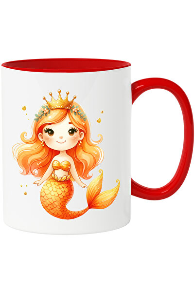 StoryGift Romania Cana Cu O Sirena Cu Coada Portocalie | Ilustratie | Par Por...