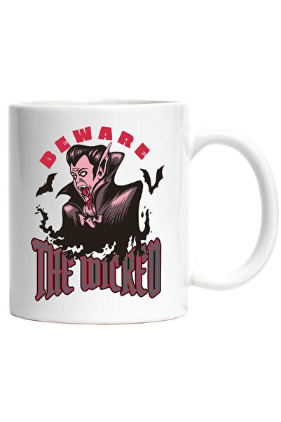 StoryGift Romania Cana Cu Mesaj In Engleza Beware The Wicked, Vampir, Horror, Multicolor 330 Ml, C, Cu Maner Alb