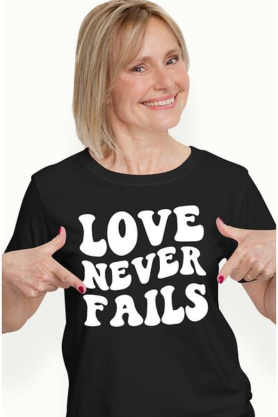 StoryGift Romania Tricou Femei Cu Mesajul "love Never Fails" - Iubirea Nu Da Gres Niciodata Cu Im Blk_l