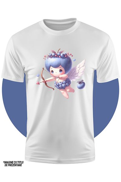 StoryGift Romania Tricou Copii Cu Un Bebelus Cupidon Care Trage Cu Arcul, Sageata Vrajita, Cap De Coacaza, F