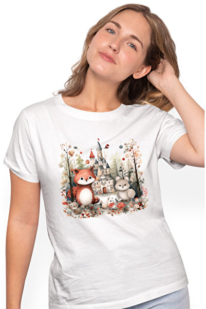 StoryGift Romania Tricou Femei Cu Un Peisaj De Poveste, Ilustratie, Padure, P...