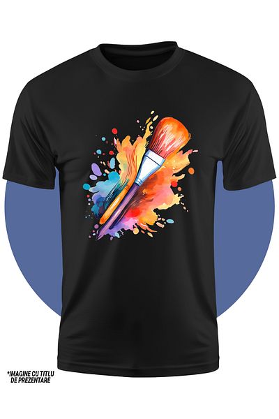 StoryGift Romania Kids T-Shirt With A Brush, Illustration, Color Splashes, Abstract Art, Painter, Watercolors,