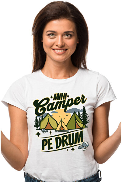 StoryGift Romania Tricou Femei Mini Pe Drum, Familie, Drumetie, Padure, Cu Im...