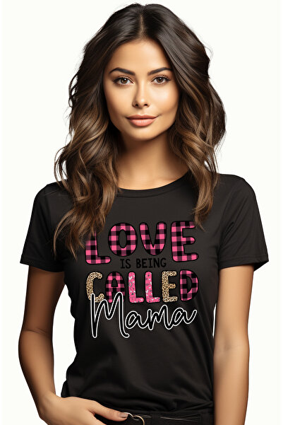 StoryGift Romania Tricou Femei Cu Mesajul "love Is Being Called Mama", Ilustr...
