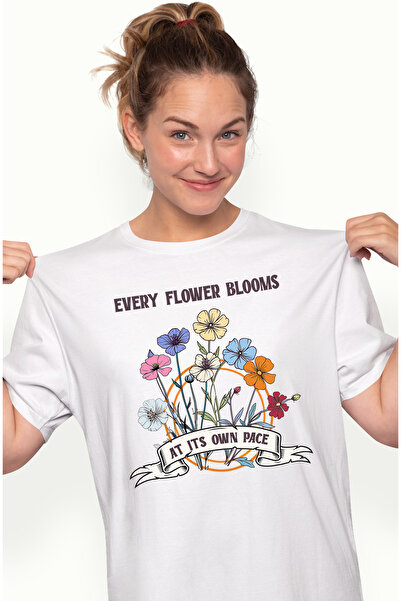 StoryGift Romania Tricou Femei Cu Flori Divers Colorate Cu Mesajul "every Flo...