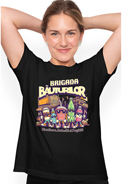 StoryGift Romania Tricou Femei Brigada Bauturilor Echipa Puternica Suc Cafea ...