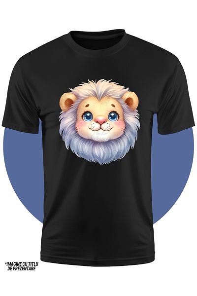 StoryGift Romania Tricou Copii Cu Un Leu Vesel, Micut, Coama Alba, Regele Animalelor, Jungla, Animal Salbati