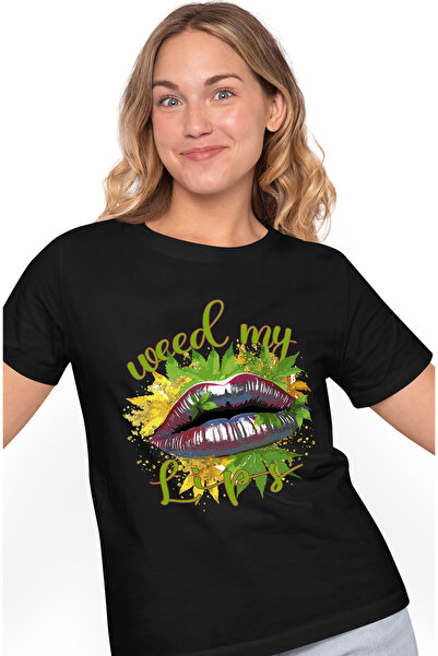 StoryGift Romania Tricou Femei Cu Mesajul "weed My Lips", Stilul Hippie, Cult...