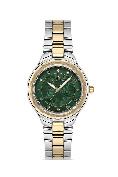 DAVID GUNER Women's Wristwatch with Yellow White Coated Green Dial - Dg-8728La-D10