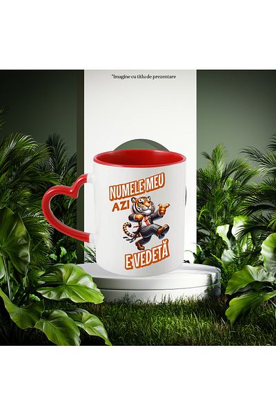 StoryGift Romania Mug Tiger in costume Funny Text Today, my name is a star, Birthday, 330ml, Sky, With, STG