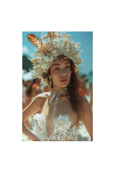 StoryGift Romania Tablou Canvas: Portret Feminin Femeie Accesorizată Cu Scoic...