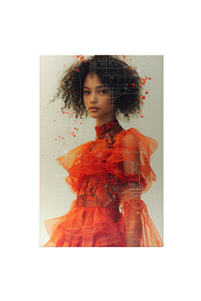 StoryGift Romania Tablou Canvas Adorable Young Girl Cu Parul Saten Cret Si Ro...