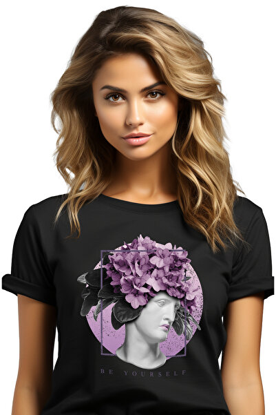 StoryGift Romania Tricou Femei Cu Statuie Chip Feminin Cu O Coroana De Flori ...