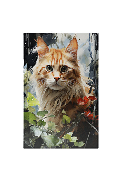 StoryGift Romania Tablou Canvas: Pisica In Padure Pisica Cu Parul Scurt Desch...
