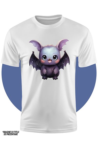 StoryGift Romania Tricou Copii Cu Un Pui De Liliac Vesel, Ilustratie, Copilarie, Jucaus, Pentru Copii, Noctu