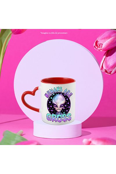 StoryGift Romania Mug with an alien | illustration | people are terrible | circle | message , With ,STG