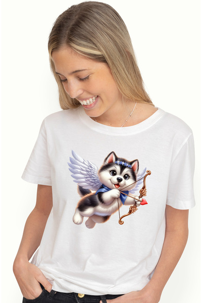 StoryGift Romania Tricou Femei Cu Un Catel Malamut De Alaska, Ilustratie, Cup...