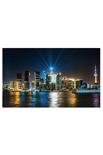 StoryGift Romania Tablou Canvas: Skyline-ul Impresionant Al Shanghai-ului La Apus