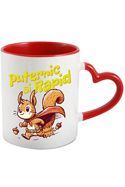 StoryGift Romania Cana Cu Veverita Si Pelerina De Super Erou Curcubeu Colorat...