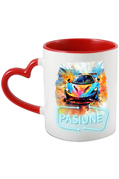 StoryGift Romania Cana Cu Mesaj Pasiune, Semn Neon, Maisna Sport, Multicolor 330 Ml, Ceramica Cu M, Cu Maner Inim Stg