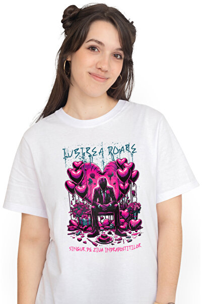 StoryGift Romania Tricou Femei Iubirea Doare Singur De Valentine's Day Cu Imp...