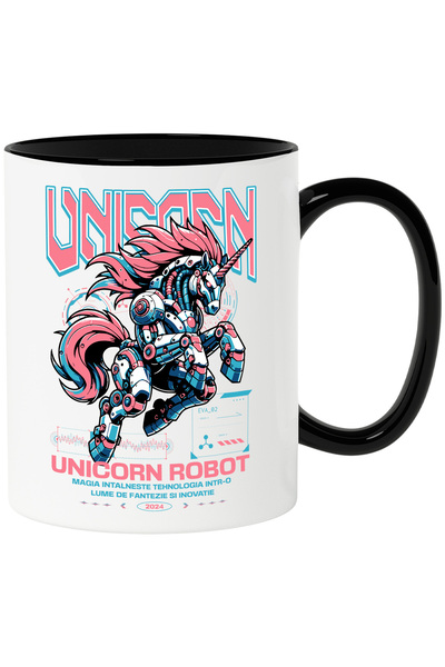 StoryGift Romania Cana Unicor Robot Curcubeu Robot , 330ml, Ceramica Cu Maner...