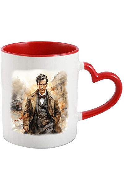 StoryGift Romania Cana Cu Sherlock Holmes, Bbc, Serial Politist, Personaj, Multicolor 330 Ml, Cera, Cu Maner Inim Stg