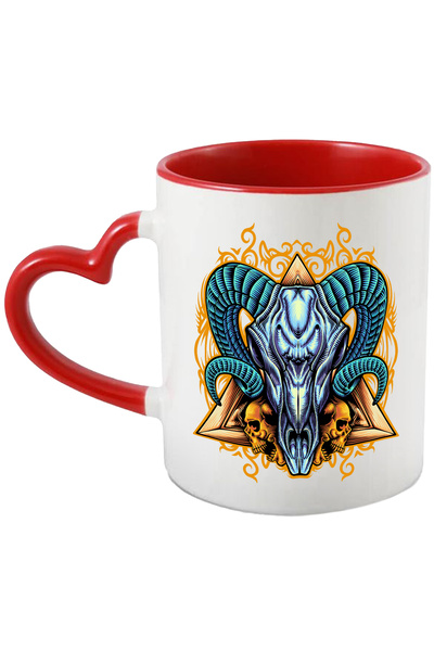 StoryGift Romania Cana Cu Triunghi, Cranii, Animal, Berbec, Multicolor 330 Ml...