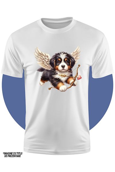StoryGift Romania Tricou Copii Cu Un Catelus Blanos Cupidon, Ilustratie, Trage Cu Arcul, Valentine's Day, Ar