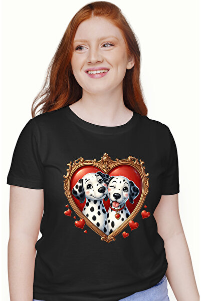 StoryGift Romania Tricou Femei Cu O Catelusa Si Un Catel, Ilustratie, Fericir...