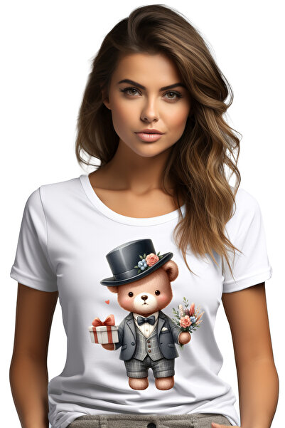 StoryGift Romania Tricou Femei Cu Un Ursulet La Costum, Ilustratie, Palarie, ...
