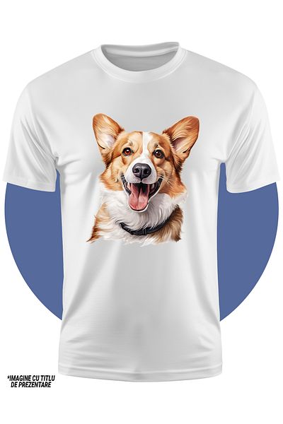 StoryGift Romania Kids T-Shirt With A Happy Dog, Illustration, Playful, Orange, White, For Dog Lovers