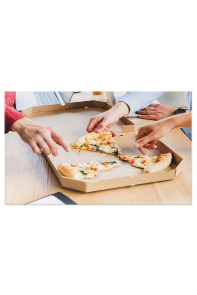 StoryGift Romania Tablou Canvas Pauza De Pranz Colegi Mancand Pizza La Locul ...