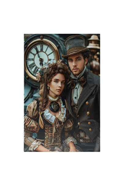 StoryGift Romania Tablou Canvas: Cuplu Moda Anilor 1800 Si Un Ceas - Uniune ,...