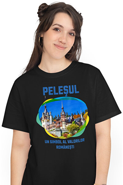 StoryGift Romania Tricou Femei Pelesul, Regina Maria, Printesa Romania Turistic Cu Imprimeu Pe Fat Blk_m