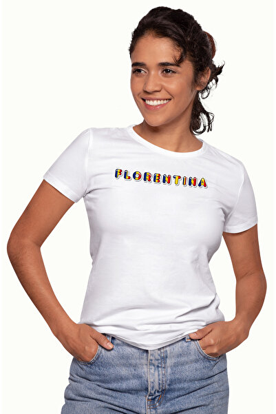 StoryGift Romania Tricou Femei Cu Numele Florentina, Romania, Suporter, Steagul Romaniei, Patriot, Wht_m