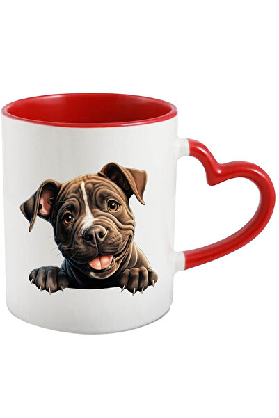 StoryGift Romania Cana Cu Un Caine Vesel | Ilustratie | Zambet | Cu Chef De Viata | Pentru Iubitor, Cu Maner Inim Stg