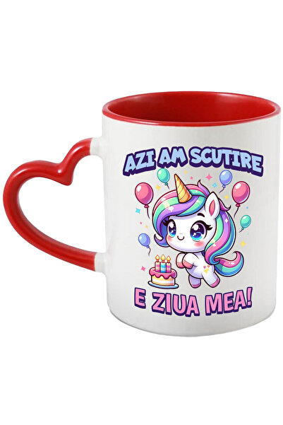 StoryGift Romania Cana Cu Unicorn Vesel Multicolor Cu Coif Aniversar Baloane ...