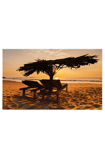 StoryGift Romania Tablou Canvas: Relaxare La Apus - Siluete De Sezlonguri Pe ...