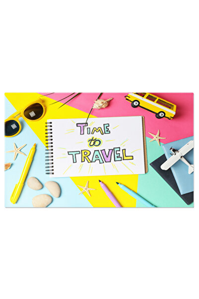 StoryGift Romania Tablou Canvas - Pregatire Calatorie: Harta, Bagaj, Avion, Aventura