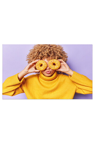 StoryGift Romania Tablou Canvas Portret Al Unei Tinere Cu Par Buclat O Privir...