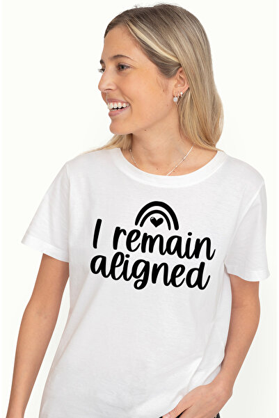 StoryGift Romania Tricou Femei Cu Inimioara Si Mesajul "i Remain Aligned" - R...