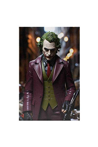 StoryGift Romania Tablou Canvas: Figurina Joker In Costum Mov Si Cravata Rosi...